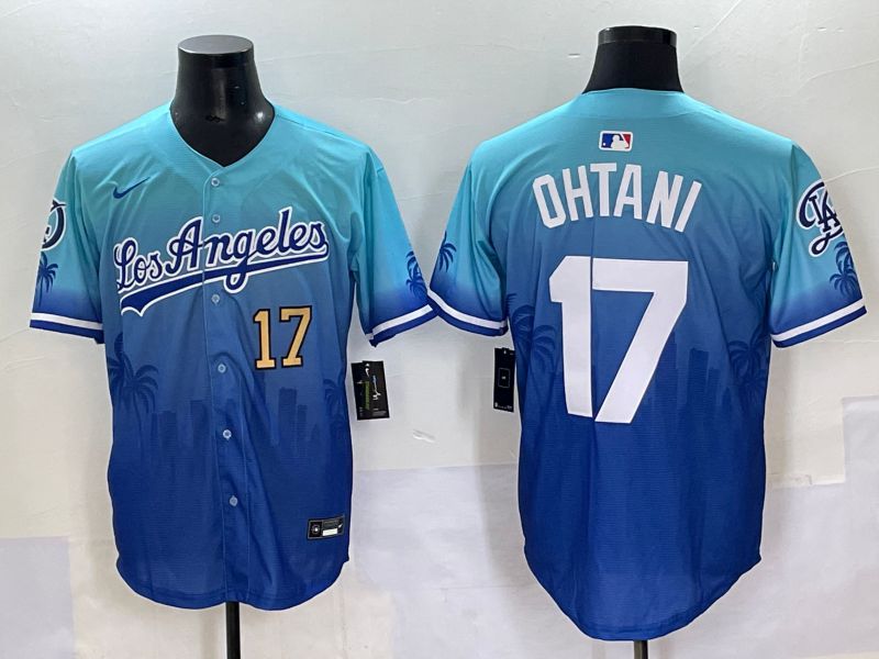 Men 2025 Los Angeles Dodgers #17 Ohtani Blue Nike MLB Jersey Daoqite style 3->los angeles dodgers->MLB Jersey